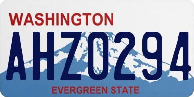 WA license plate AHZ0294