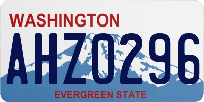 WA license plate AHZ0296