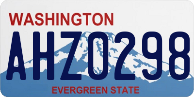 WA license plate AHZ0298