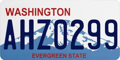 WA license plate AHZ0299