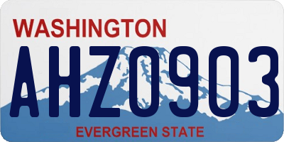 WA license plate AHZ0903