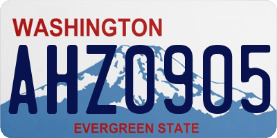 WA license plate AHZ0905