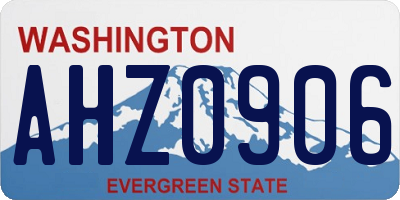 WA license plate AHZ0906