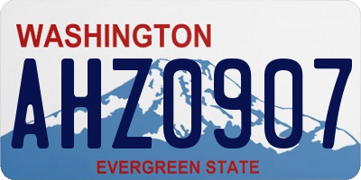 WA license plate AHZ0907