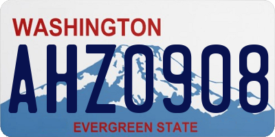 WA license plate AHZ0908