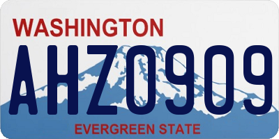 WA license plate AHZ0909