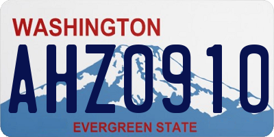 WA license plate AHZ0910