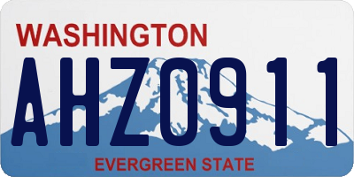WA license plate AHZ0911