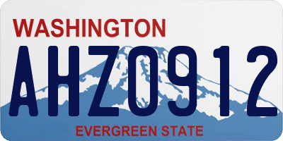 WA license plate AHZ0912