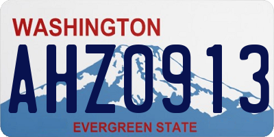 WA license plate AHZ0913
