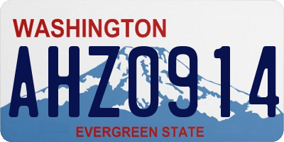 WA license plate AHZ0914
