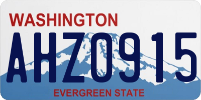 WA license plate AHZ0915