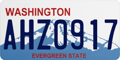 WA license plate AHZ0917