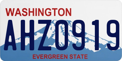 WA license plate AHZ0919