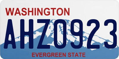 WA license plate AHZ0923