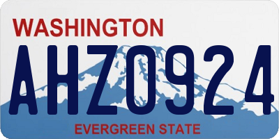WA license plate AHZ0924