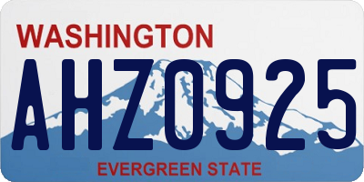 WA license plate AHZ0925