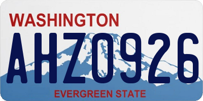 WA license plate AHZ0926