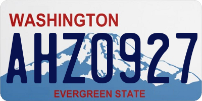 WA license plate AHZ0927