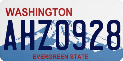 WA license plate AHZ0928