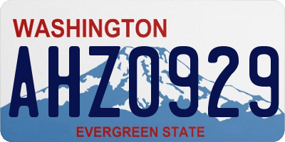 WA license plate AHZ0929