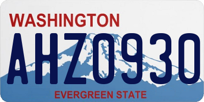 WA license plate AHZ0930