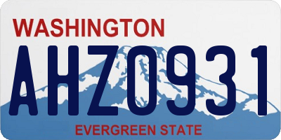 WA license plate AHZ0931