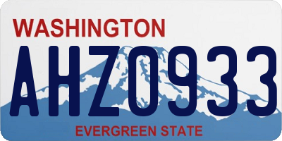 WA license plate AHZ0933
