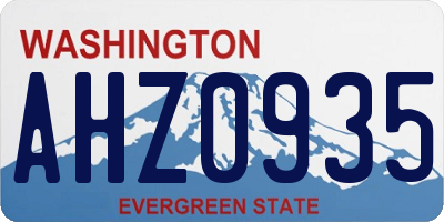 WA license plate AHZ0935