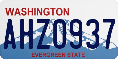 WA license plate AHZ0937