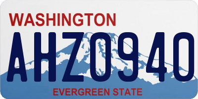 WA license plate AHZ0940