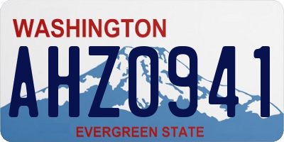 WA license plate AHZ0941