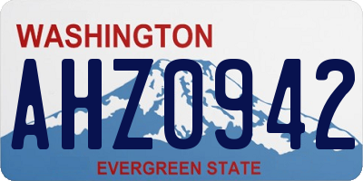 WA license plate AHZ0942