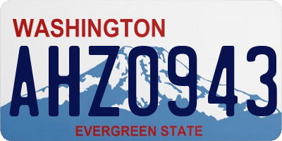 WA license plate AHZ0943