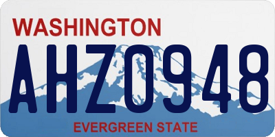 WA license plate AHZ0948