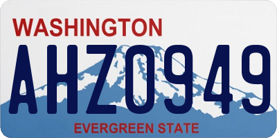 WA license plate AHZ0949