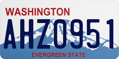 WA license plate AHZ0951