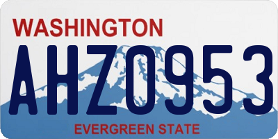 WA license plate AHZ0953