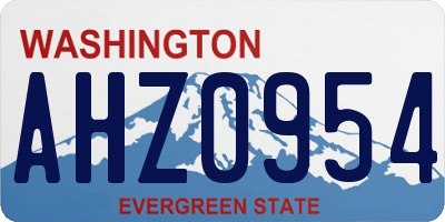 WA license plate AHZ0954