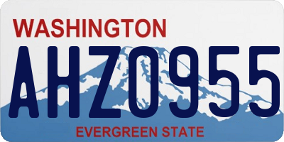 WA license plate AHZ0955