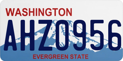 WA license plate AHZ0956