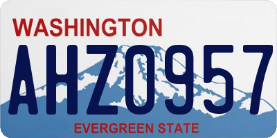 WA license plate AHZ0957