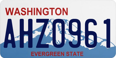 WA license plate AHZ0961