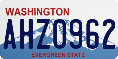 WA license plate AHZ0962