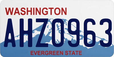 WA license plate AHZ0963