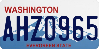 WA license plate AHZ0965