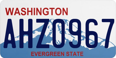 WA license plate AHZ0967