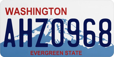 WA license plate AHZ0968