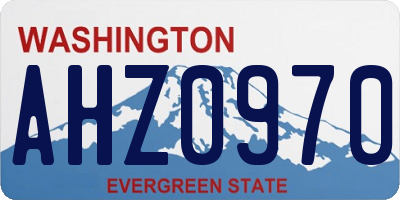 WA license plate AHZ0970