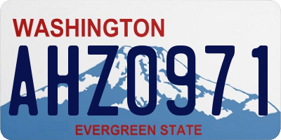 WA license plate AHZ0971